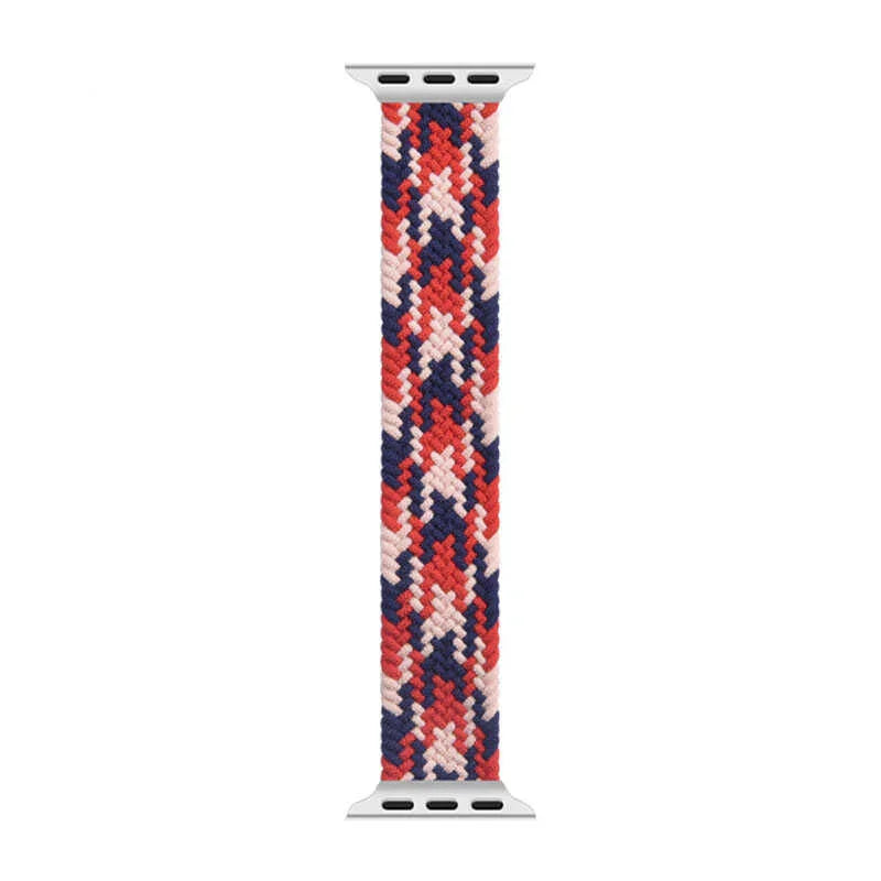 Wiwu Watch 49/46/45/44 Mm Braided Loop 155mm Strap - Pink+Red+Dark Blue - Tashqila Wiwu Watch 49/46/45/44 Mm Braided Loop 155mm Strap - Pink+Red+Dark Blue - Tashqila